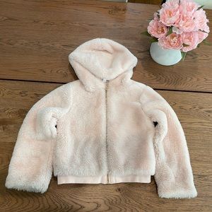 Faux fur Janie and Jack x HFR Jacket in pink size 5 to 6